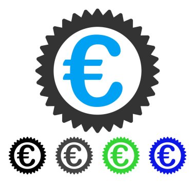 Euro ödül damga düz simgesi