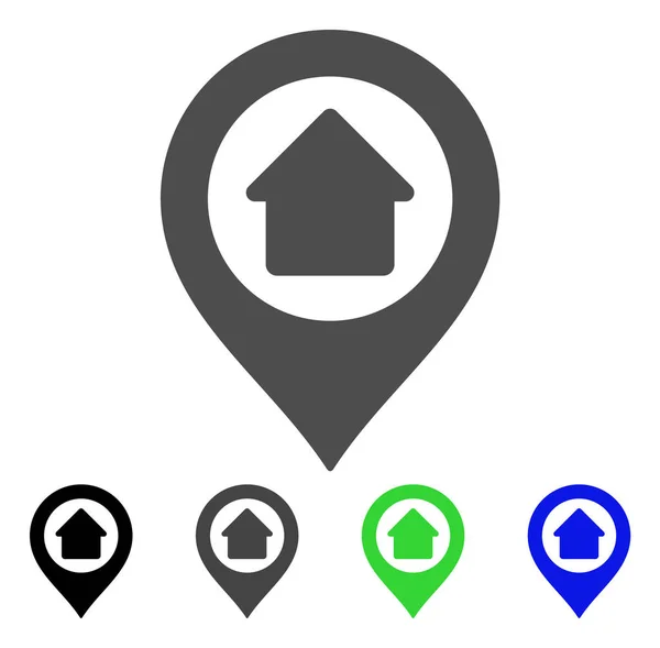 Huis Marker platte pictogram — Stockvector