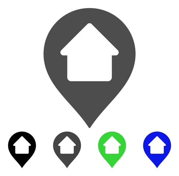 Huis Marker platte pictogram — Stockvector