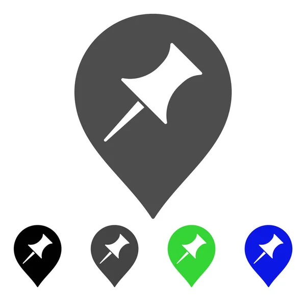 Úrokové Pin značky ploché ikony — Stockový vektor