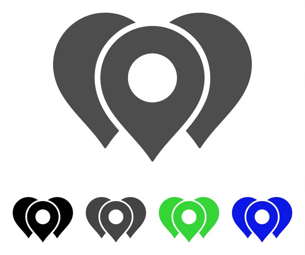 Localisation Marqueurs Flat Icon — Image vectorielle