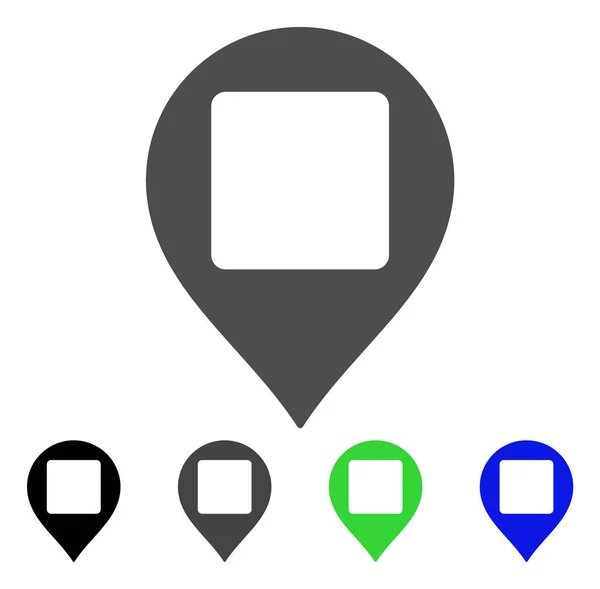 Čtvercový otvor mapa značky ploché ikony — Stockový vektor