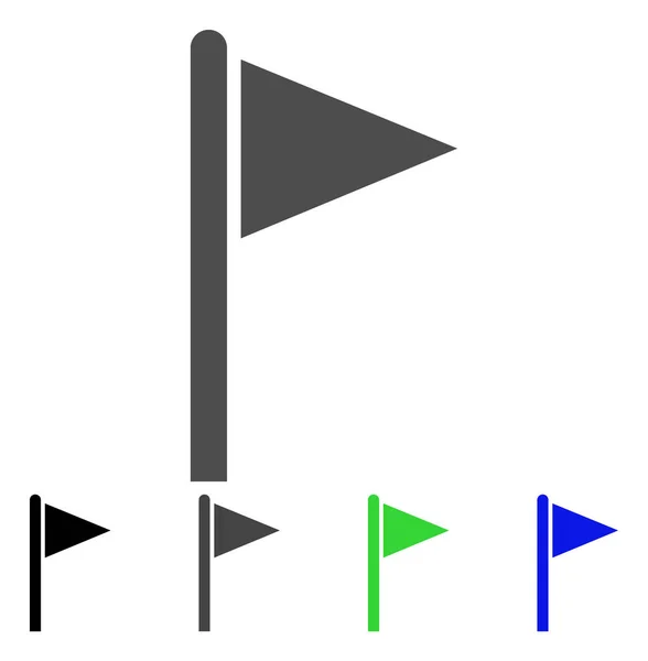 Ícone plano do ponteiro da bandeira do triângulo — Vetor de Stock