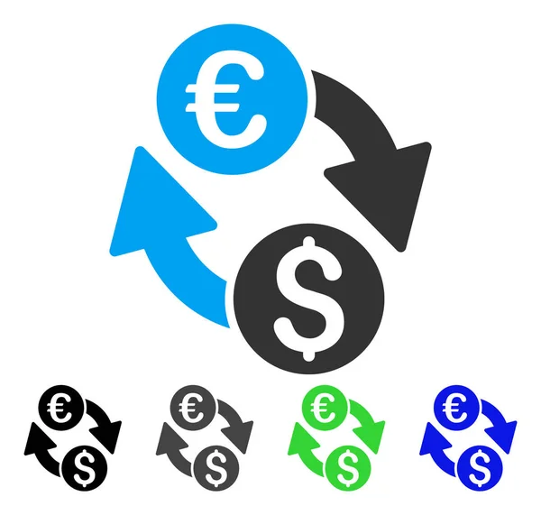 Münzen tauschen flaches Symbol — Stockvektor