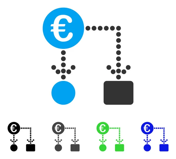 Euro Organigramme Icône plate — Image vectorielle