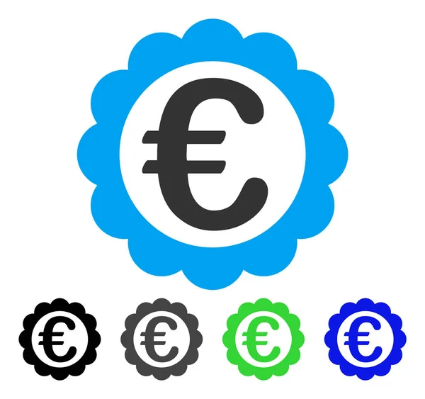 Euro qualité Timbre Icône plate — Image vectorielle