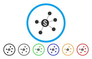 Doları sanal bağlantılar yuvarlak simge