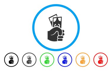 Euro banknot maaş simgesi yuvarlak