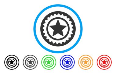 Yıldız madalya mühür yuvarlak simge