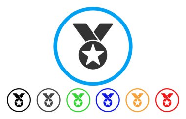 Yıldız madalya yuvarlak simge