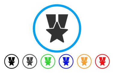 Yıldız madalya yuvarlak simge