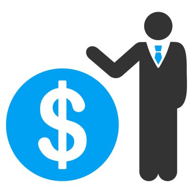 Bankacı düz vektör simgesi