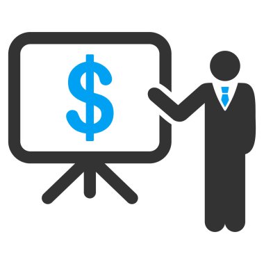 İş planı sunusu düz vektör simgesi