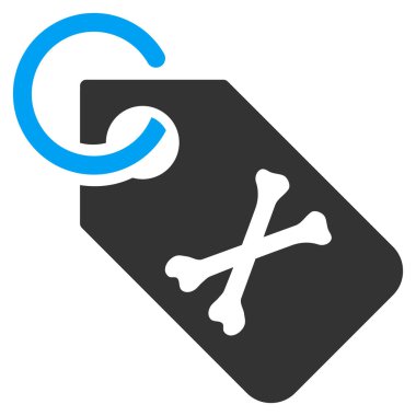 Ölüm Bones etiketi düz vektör simgesi