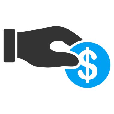 Doları bağış düz vektör simgesi