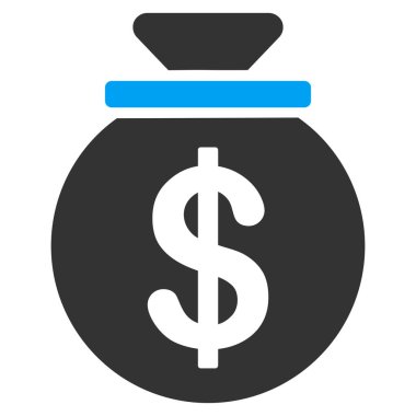 Doları para çantası düz vektör simgesi