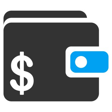 Doları cüzdan düz vektör simgesi