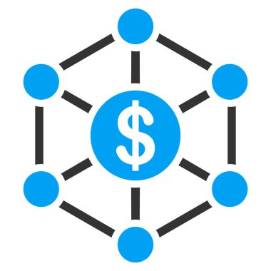 Finansal ağ düz vektör simgesi