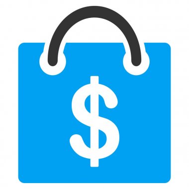 alışveriş poşeti düz vektör simgesi