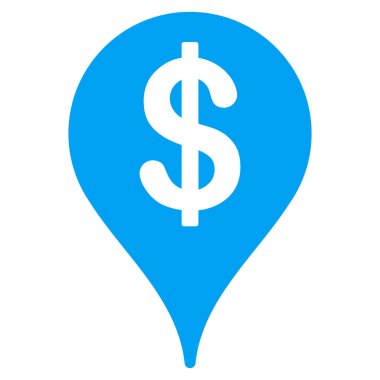 Banka harita işaretleyici düz vektör simgesi