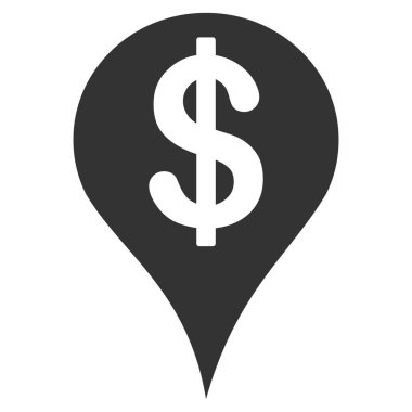 Doları harita işaretleyici düz vektör simgesi