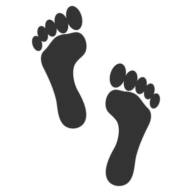Ayak izleri düz vektör simgesi