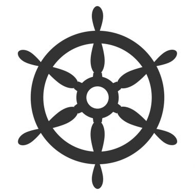 Direksiyonu düz vektör simge gemi