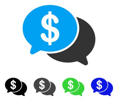 Mali sohbet düz simgesi