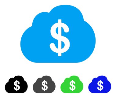 Mali bulut düz simgesi