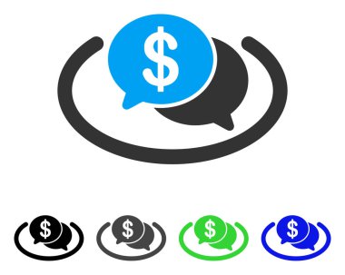 Finansal ağ sohbet düz simgesi