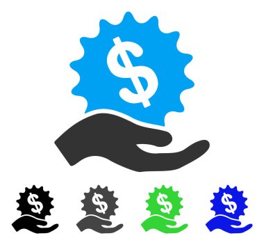 Mali teklif el düz simgesi