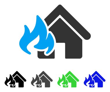 Yangın hasarı düz simgesi