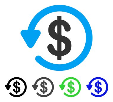 Geri ödeme düz simgesi