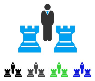 Satranç strateji düz simgesi