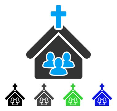 Kilise insanlar düz simgesi