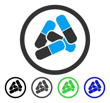 Uyuşturucu hap düz simgesi