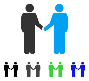 Arkadaşlar el sıkışma düz simgesi