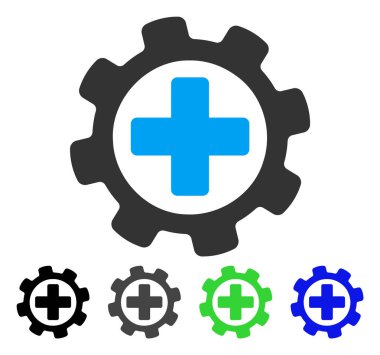 Tıbbi ayarları düz simgesi