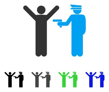 Polis tutuklama düz simgesi