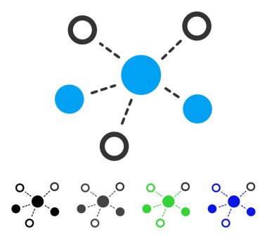 Sanal bağlantılar düz simgesi