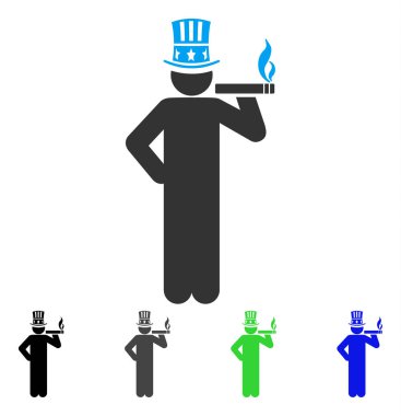 Amerikan kapitalist düz simgesi