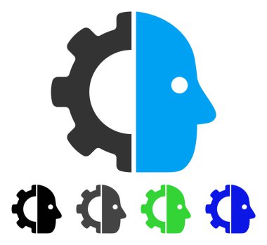 Cyborg vites düz simgesi