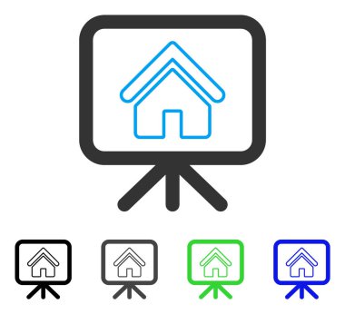 Ev proje düz simgesi