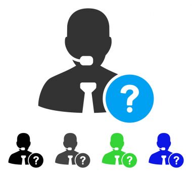 Çevrimiçi destek düz simgesi