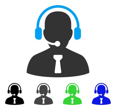 Resepsiyon operatör düz simgesi