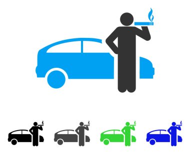 Sigara taksi sürücüsü düz simgesi