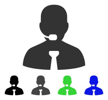 Destek operatör düz simgesi