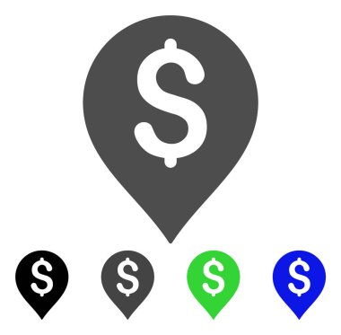 Doları harita işaretleyici düz simgesi