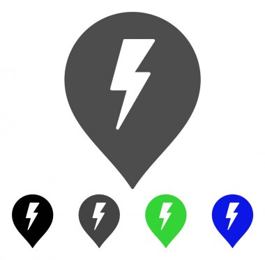 Elektrik çarpması Marker düz simgesi