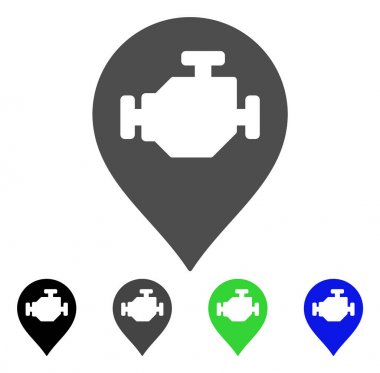 Motoru Marker düz simgesi